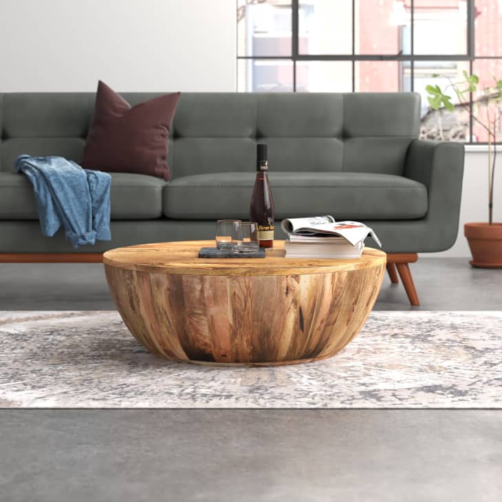 Product Image: Steelside Cassius Solid Wood Drum Coffee Table