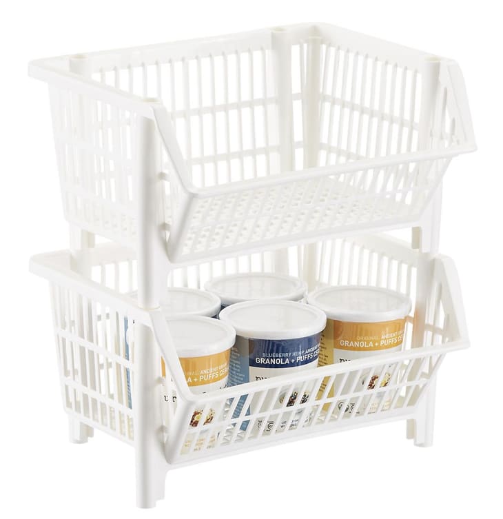 White Mini Stackable Basket at The Container Store
