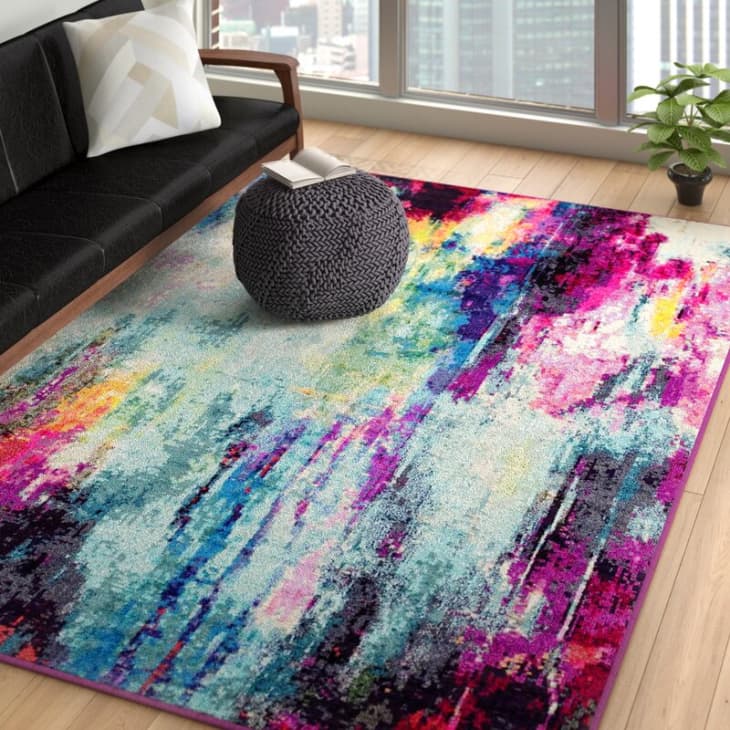 Product Image: Woonsocket Abstract Blue Area Rug, 5' x 8'