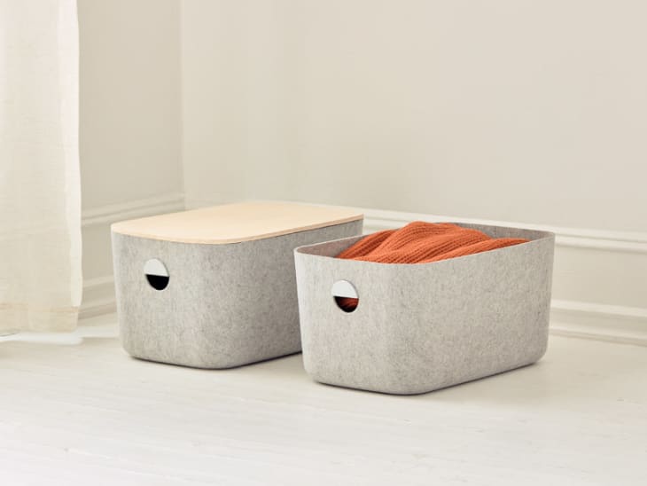 Open Spaces Large Felt Storage Bins - Set of 2 - with Lids