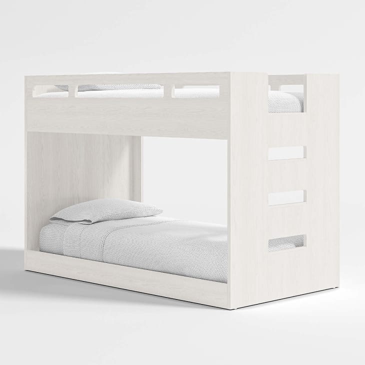 Abridged White Glaze Low Twin Kids Bunk Bed at Crate & Barrel