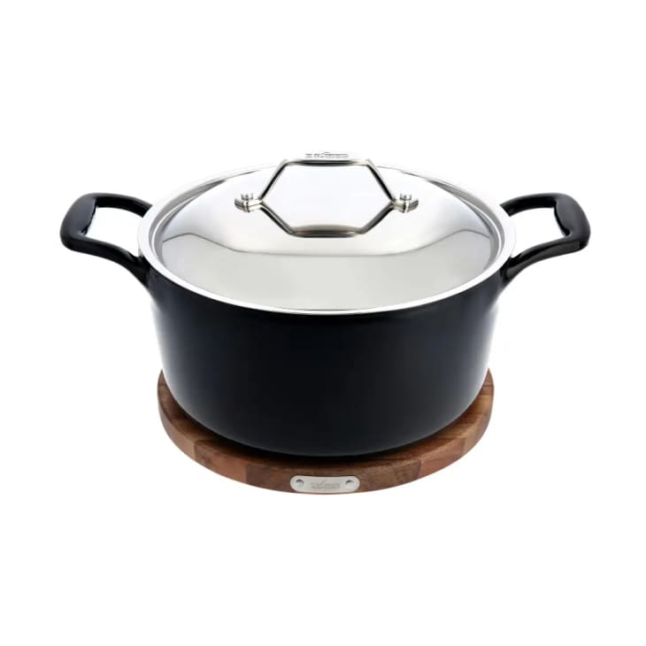 Enameled Cast Iron, Dutch Oven with Lid and Acacia Wood Trivet, 6 quart at All-Clad