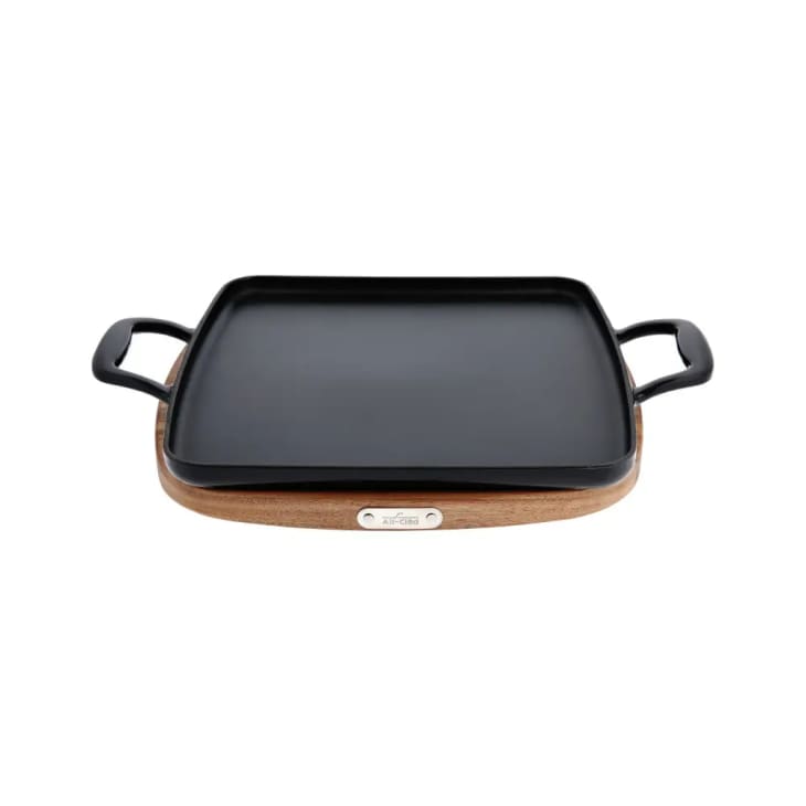 Enameled Cast Iron, Griddle with Acacia Wood Trivet, 11 inch at All-Clad