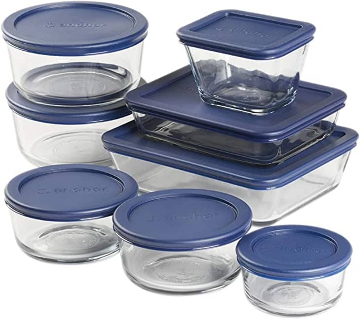 Anchor Hocking 16-Piece Glass Food Storage Containers at Amazon