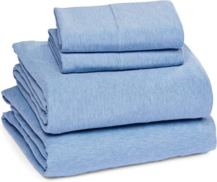 Product Image: Amazon Basics Lightweight Breathable Cotton Jersey Knit Bed Sheet Set