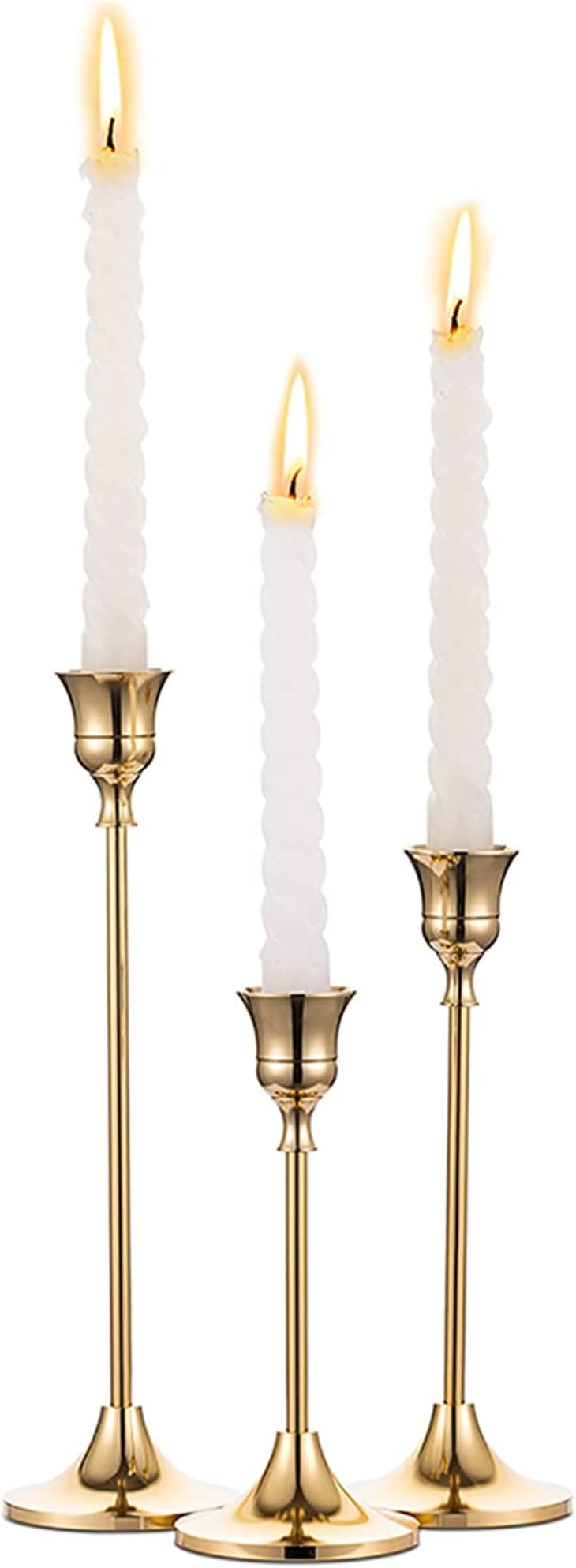 Candlestick Holders Taper Candle Holders, Set of 3 at Amazon