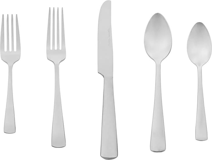 AmazonBasics 20-Piece Stainless Steel Flatware Set with Square Edge at Amazon