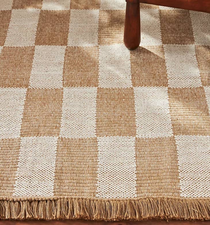 Amber Lewis for Anthropologie Checkered Jute Rug, 5' x 8' at Anthropologie