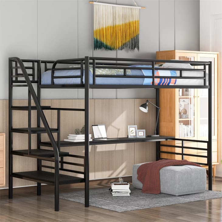 Product Image: Metal Twin Loft Bed with Desk