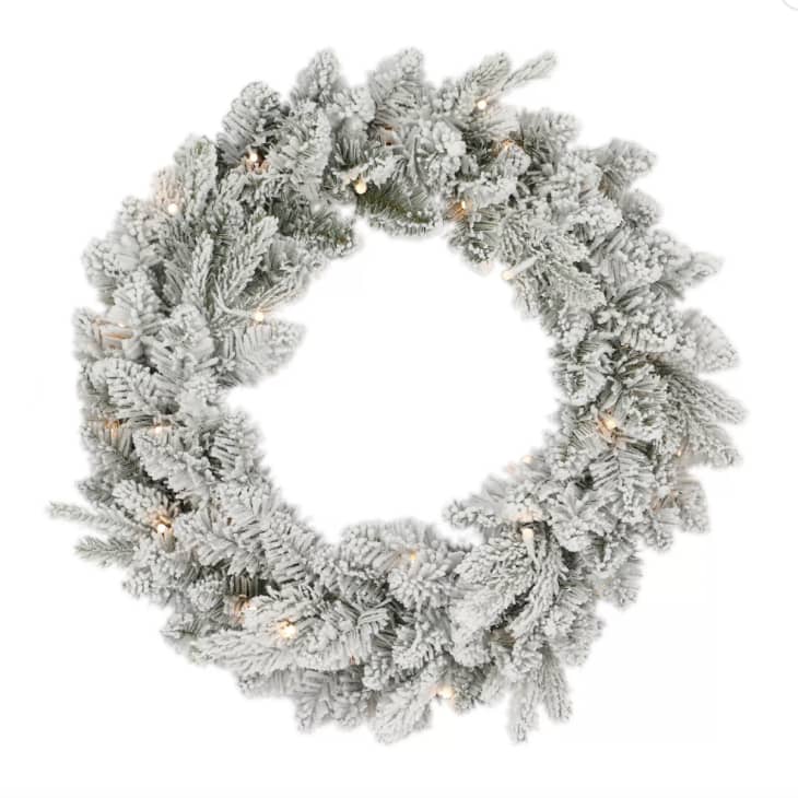 Bee & Willow Flocked Pre-Lit LED Christmas Wreath at Bed Bath & Beyond