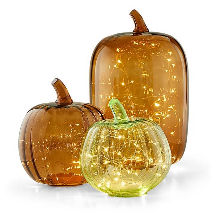 Bee & Willow Home Harvest Glass LED Pumpkin at Bed Bath & Beyond