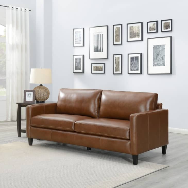 Berube Genuine Leather 81" Square Arm Sofa at Joss & Main