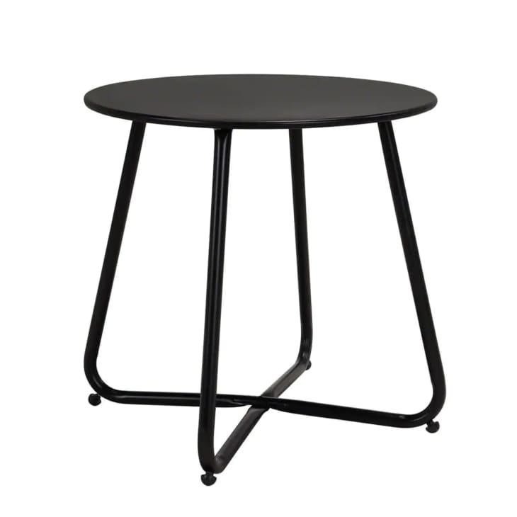 Black Steel Patio Side Table at Home Depot