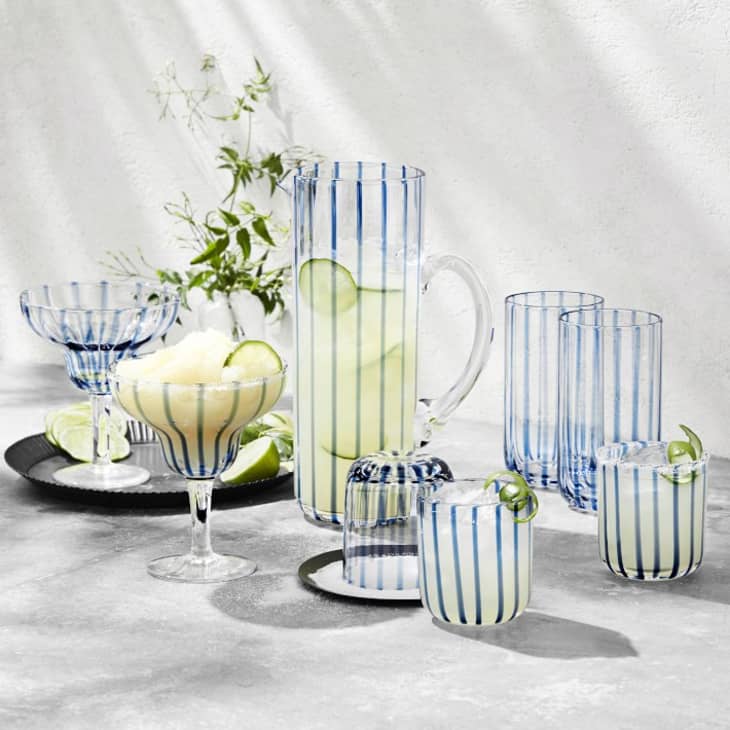 Blue Striped Tumblers - Set of 4 at Williams Sonoma