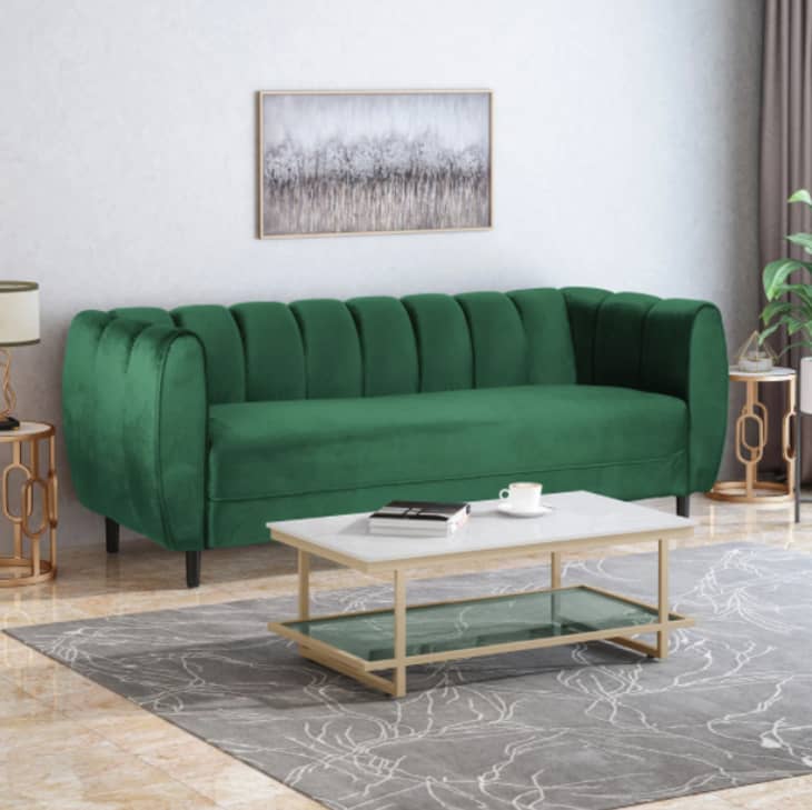 Bobran Modern Velvet Sofa at Overstock