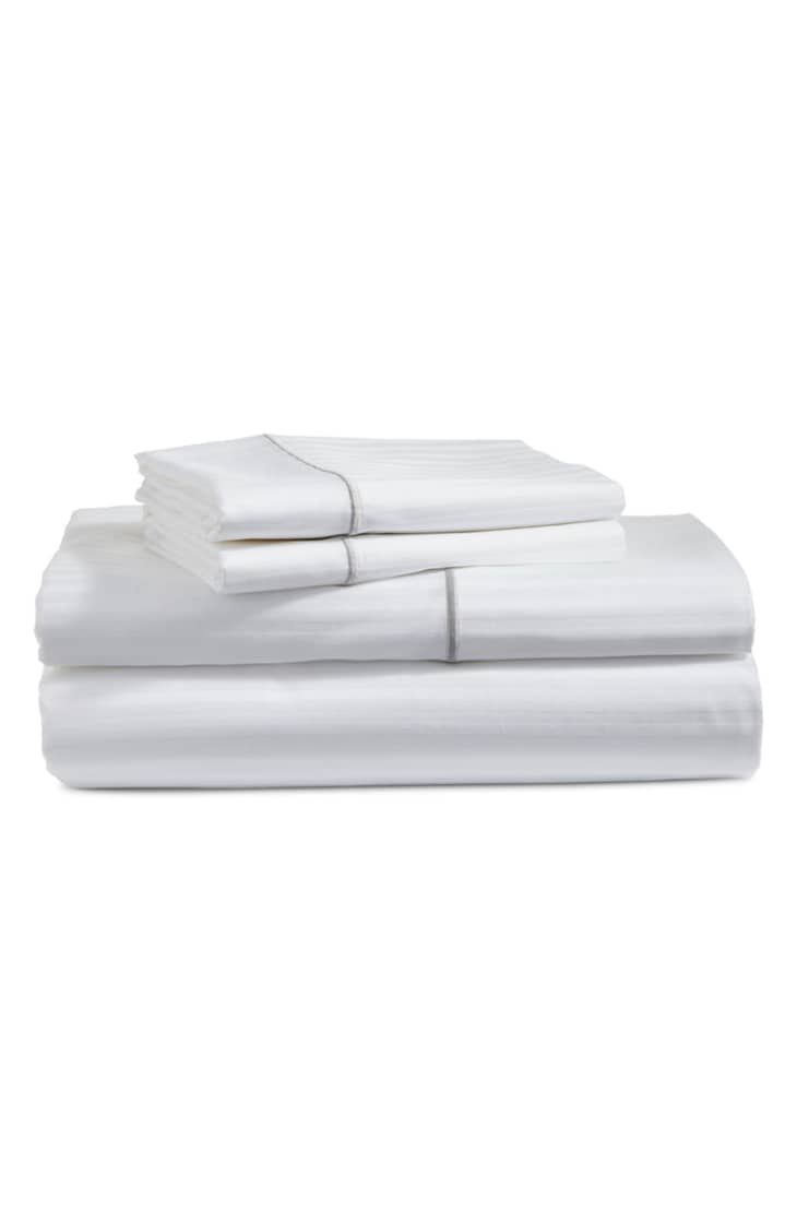 Boll & Branch Embroidered Stripe Organic Cotton Sheet Set at Nordstrom