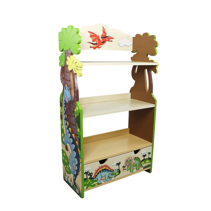 Fantasy Fields - Dinosaur Kingdom Thematic Kids Wooden Bookcase with Storage at Amazon