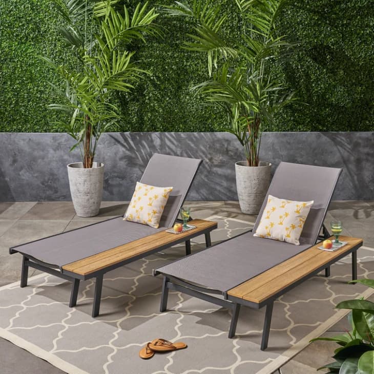 Product Image: Christine Outdoor Chaise Lounge Set with Table (Set of 2)