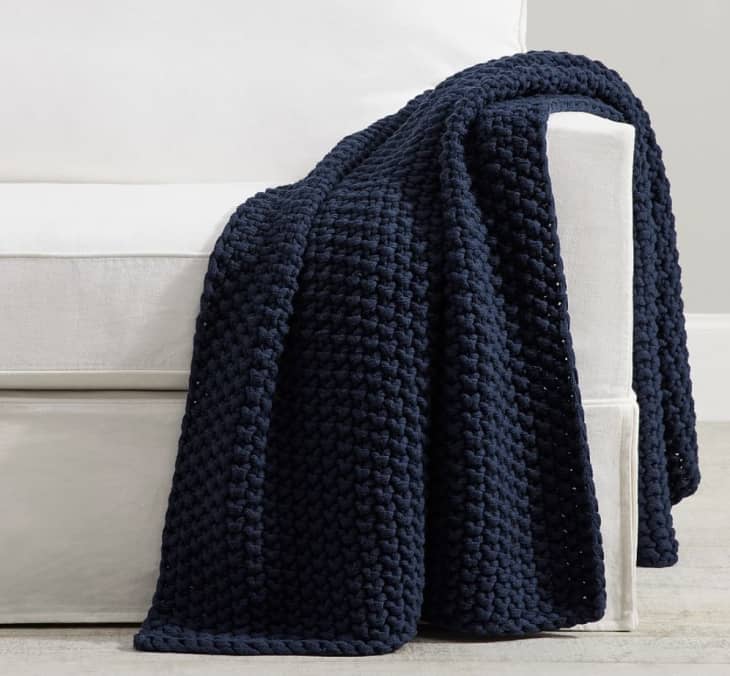 Product Image: Bayside Seed Stitch Throw Blanket in Navy