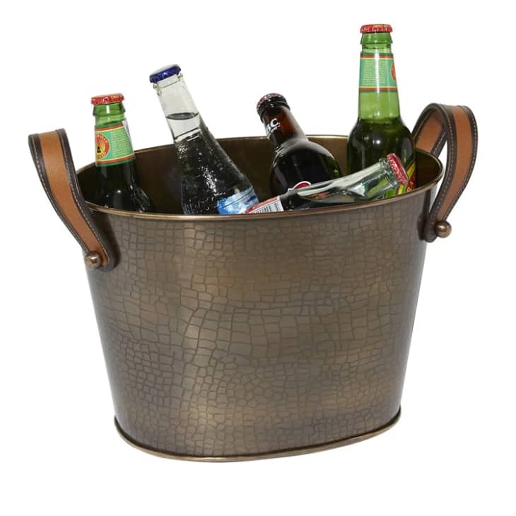 Contemporary Bronze Metal Wine Holder Bucket at Riverbend Home