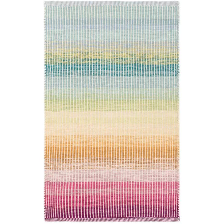 Watercolor Horizon Woven Cotton Rug at Annie Selke
