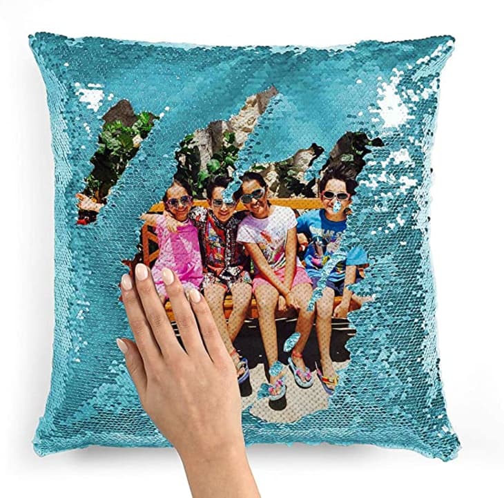 Customized Sequin Throw Pillow Cover at Amazon