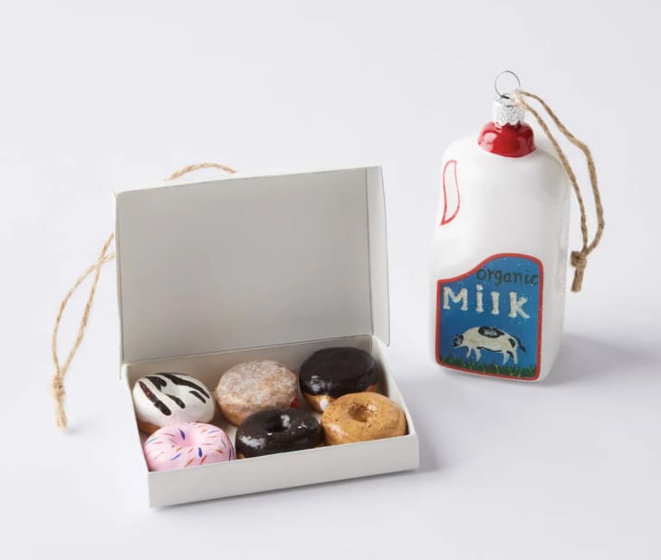 Product Image: Cody Foster Vintage-Inspired Glass Donuts & Milk Ornaments