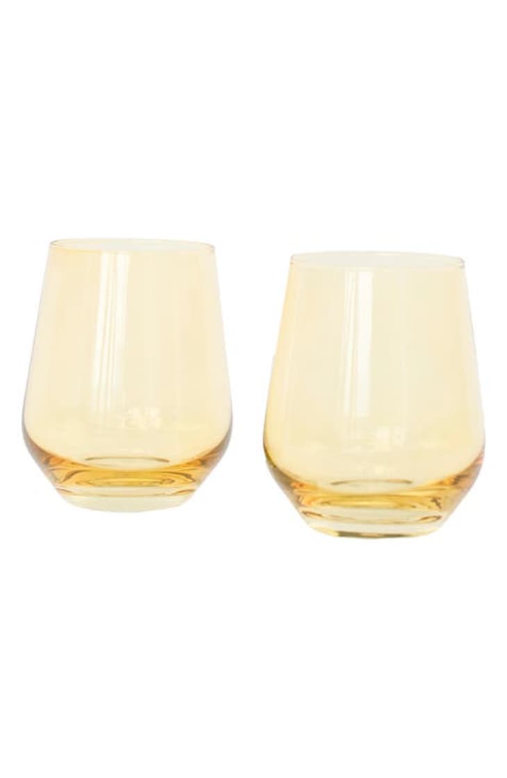 Product Image: Estelle Colored Glass Set of 2 Stemless Wineglasses