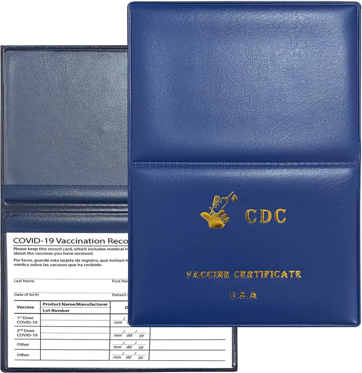 CDC Vaccination Passport Holder to Secure Your 4x3 CDC Vaccine Cards 4x3 Faux Leather Vaccine Card Holder to Protect Your CDC Vaccine Record Card 2 PCs Black Vaccine Card Protector