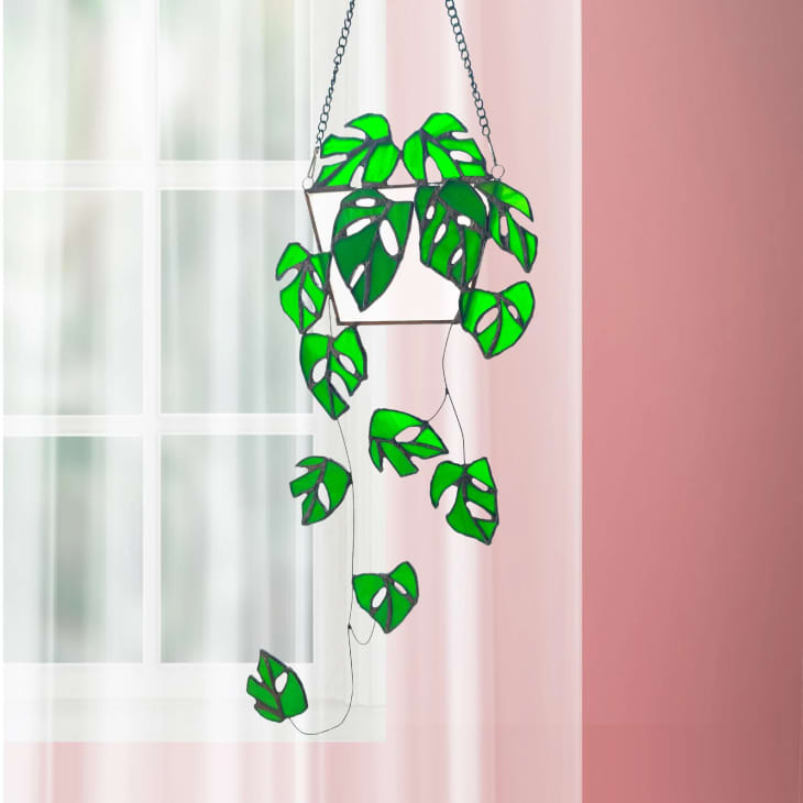 Product Image: Monstera Hanging Plant Stained Glass Window Decor