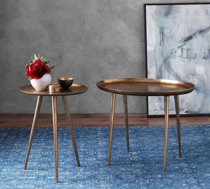 Euclid Round Metal End Table at Pottery Barn