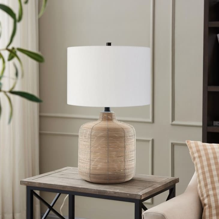 Product Image: Evelyn&Zoe Modern Petite Rattan Table Lamp