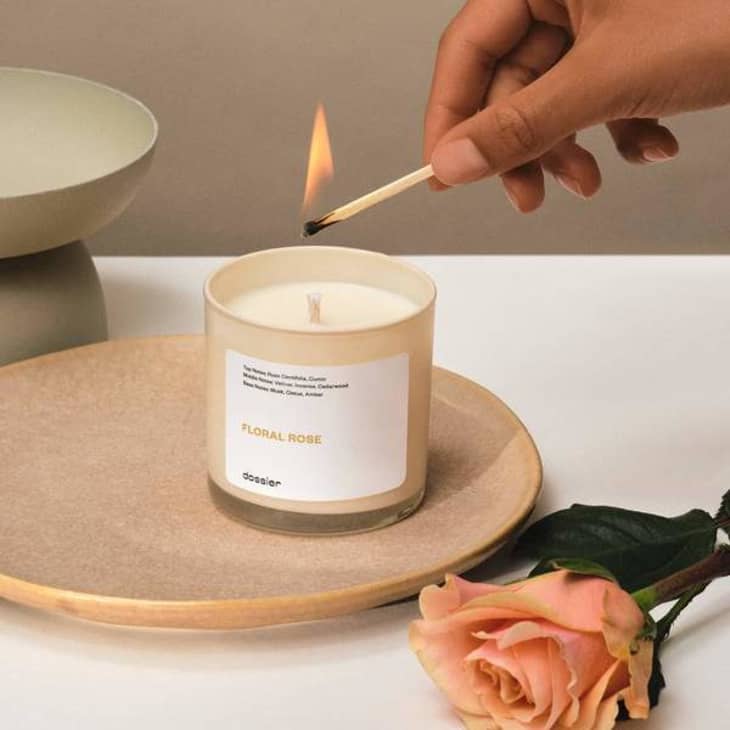 Floral Rose Candle at Dossier
