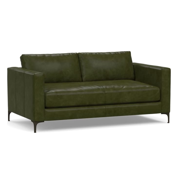 Forest Green Jake Leather Sofa at Pottery Barn