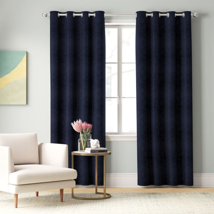 TEKAMON Blackout Curtains 2 Panels Top Eyelet Solid Thermal Insulated Curtains for Bedroom/Living Room Black 46 x 72 Inches 