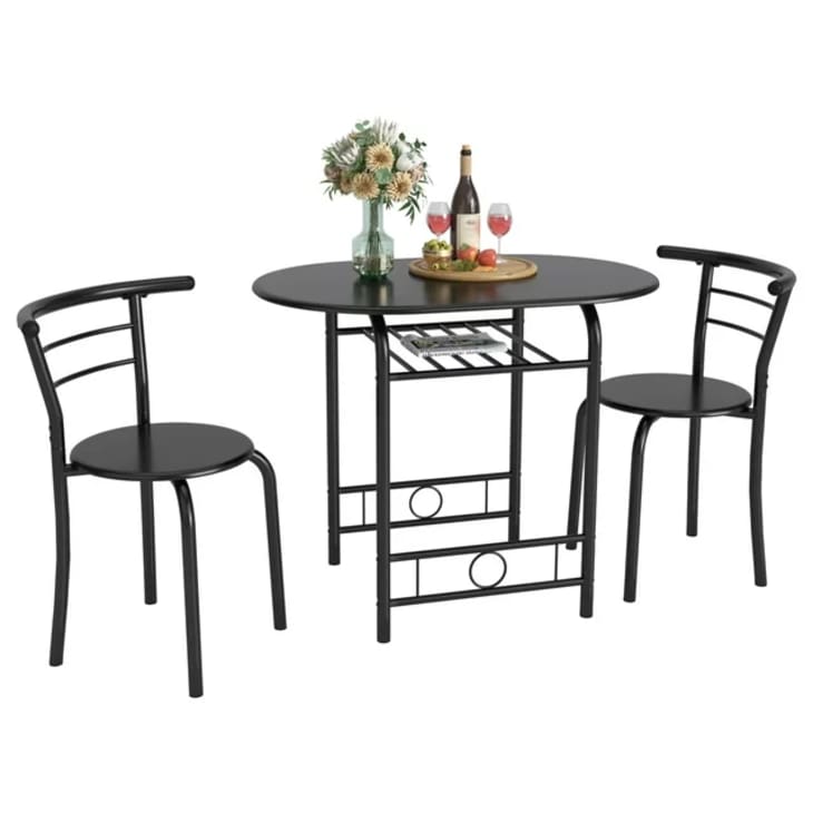 Furmax 3 Piece Wood and Metal Dining Set for 2 at Walmart