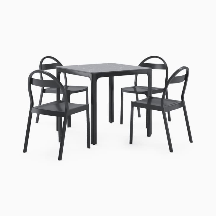 Product Image: Gable Porcelain Table & Metal Stacking Chair Set