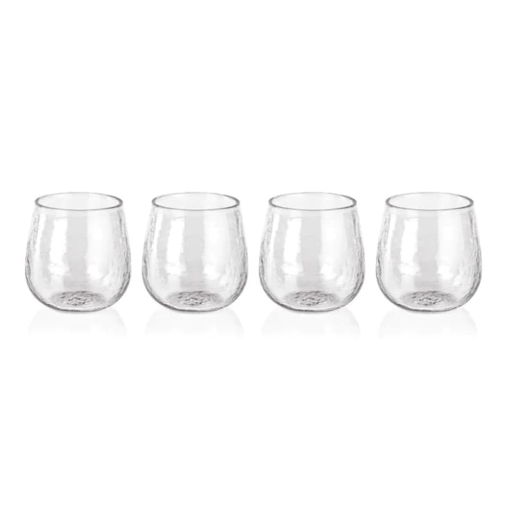 Garan Hammered Stemless All-Purpose Glasses (Set of 4) at Riverbend Home