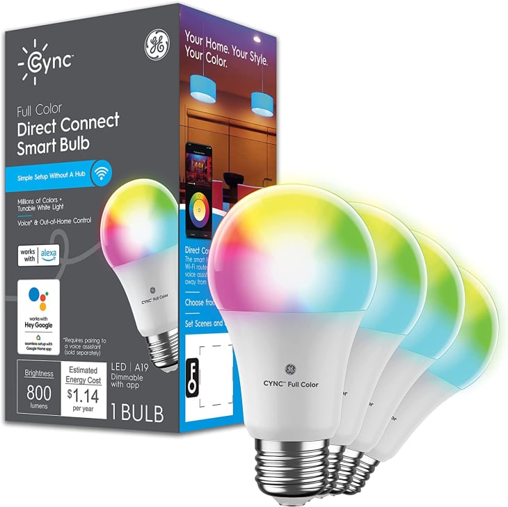 GE CYNC Smart LED Color-Changing Light Bulbs, 4 Count at Amazon
