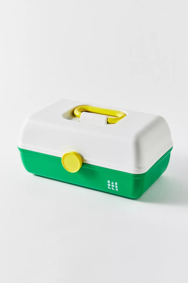 Caboodles On-The-Go Girl Retro Case, Yellow Lid and Baby Blue Base at Urban Outfitters