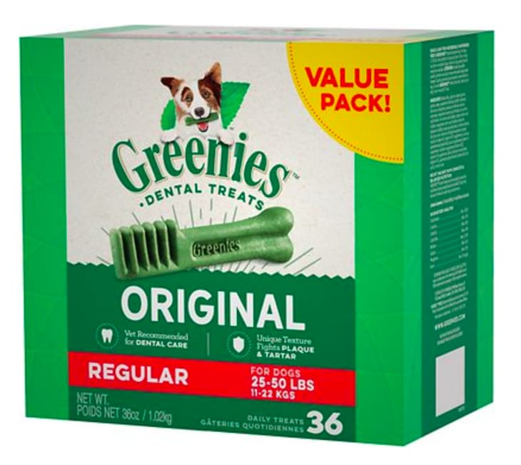 产品形象:Greenies常规牙科狗粮，36计数