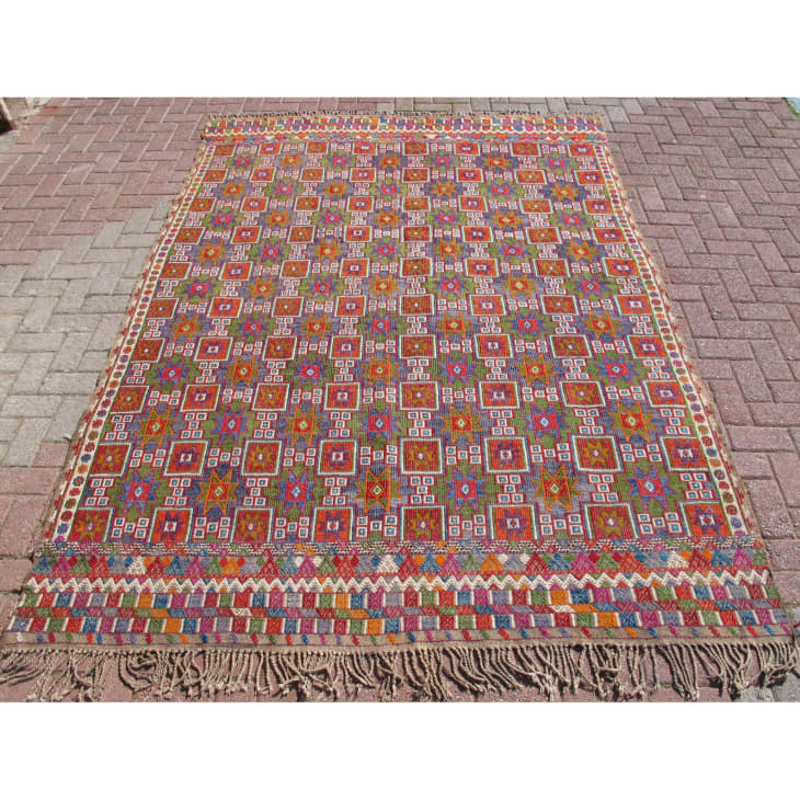 New Home Gift Vintage Turkish Rug Area Interior Carpet Vintage Decor Carpet Wedding Gift 3.3x6.3ft,Low Pile Vintage Rug MFK86