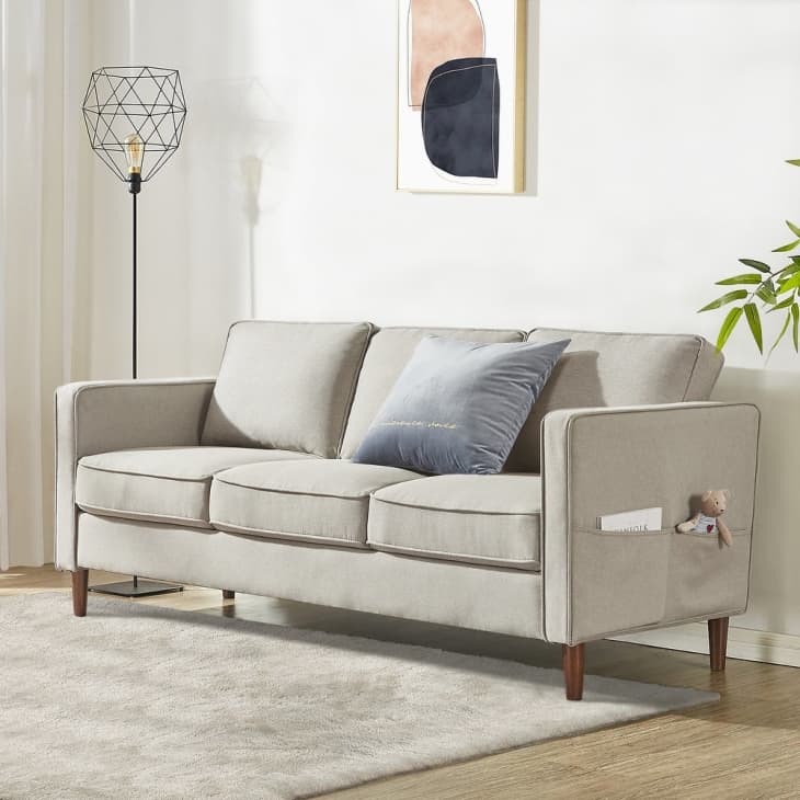 HANA Modern Linen Sofa at Overstock