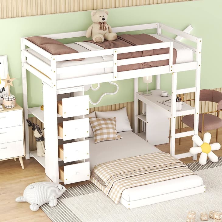 Product Image: Harper & Bright Designs Twin Over Twin Bunk Bed with Desk
