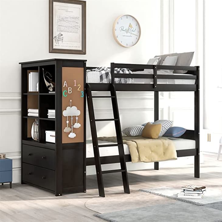 Product Image: Harper & Bright Twin-Over-Twin Bunk Bed with Bookcase