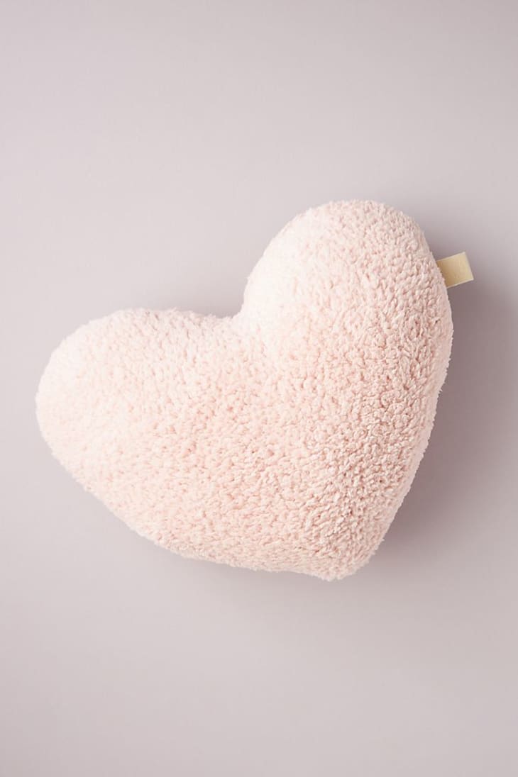 Mer-Sea & Co. Live Well, Be Well Sherpa Heart Weighted Pillow at Anthropologie