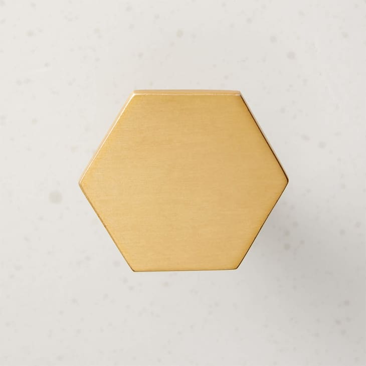 Hex Brushed Brass Knob at CB2