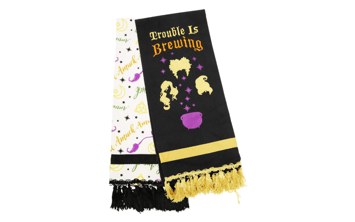 Trouble is Brewing and Amuck Amuck Dishtowels at Spirit Halloween