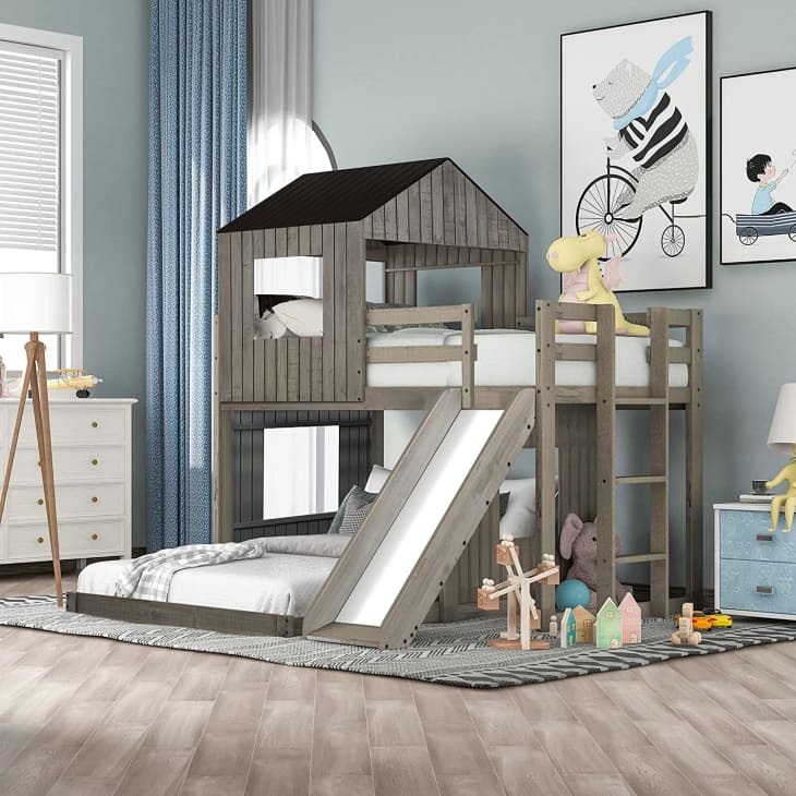 Harper & Bright House Bed Bunk with Slide at Amazon