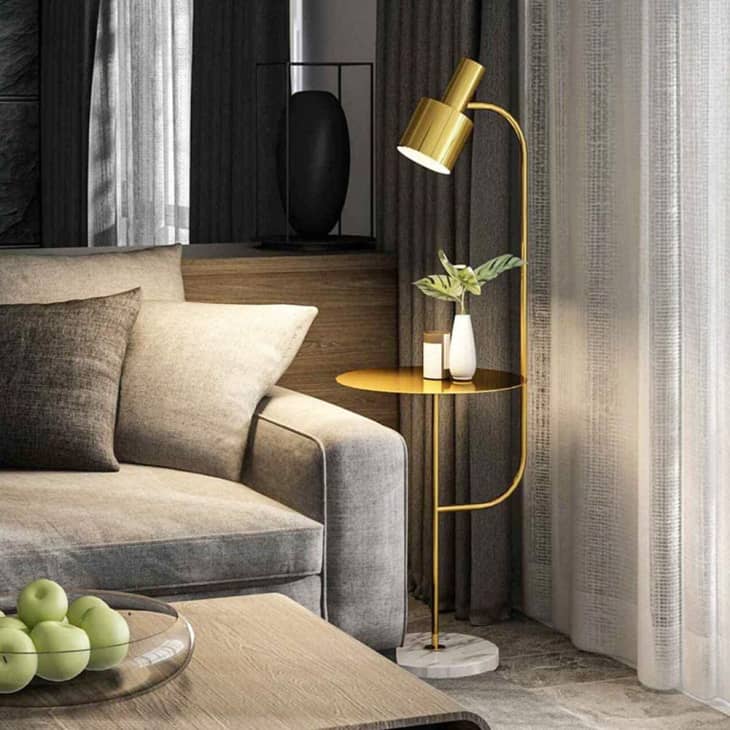 Hsyile Lighting Modern Floor Lamp with Table at Amazon